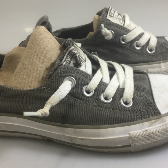 Converse All Star Gray Low Rise Kicks Womens 7 - Picture 4 of 8